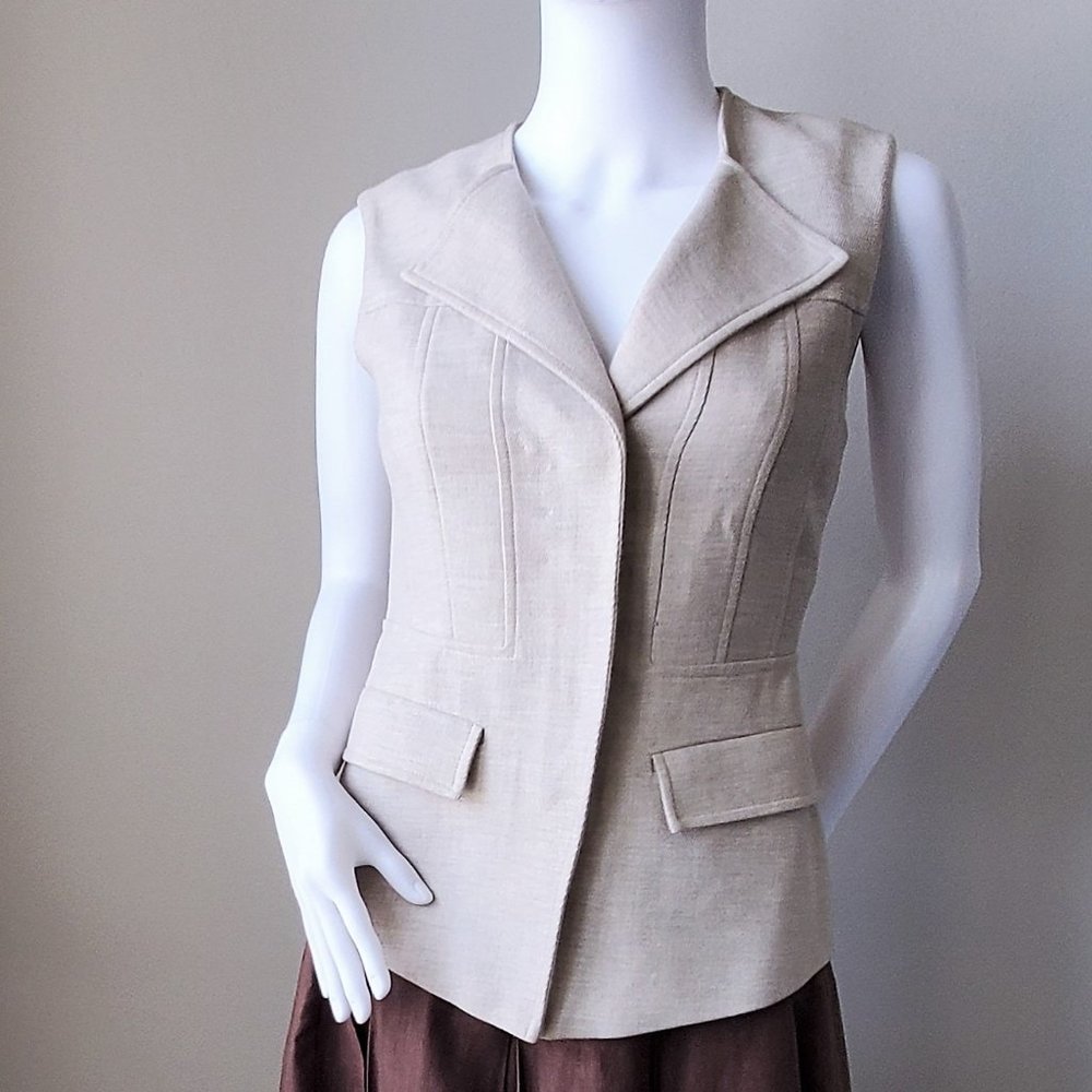 BCBG MAXAZRIA | Smokey Taupe Vest | Cotton | Size XXS